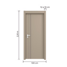 Kit Porta Madeira MDF|HDF de Giro Direito|Esquerdo Cappucino 210x100cm Sarrafeada Batente 12 a 19cm Vivace Plus Line